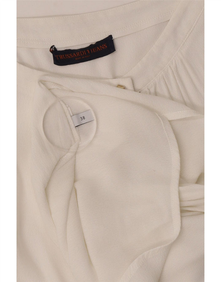 Trussardi Jeans Dame Longline Bluse Top IT 38 XS Hvid