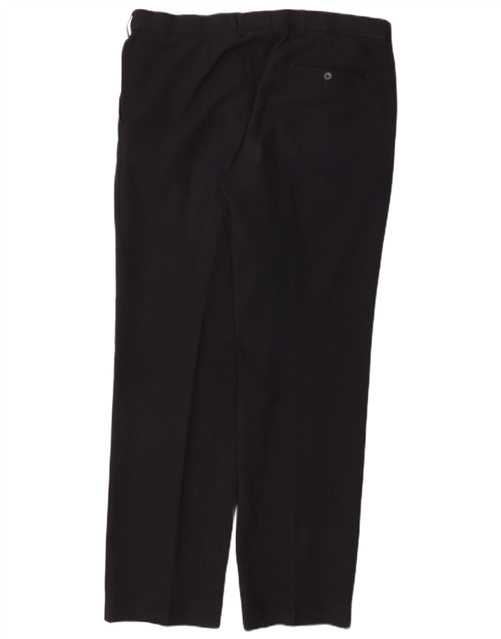 MARKS & SPENCER Herre Regular Fit Suit Bukser W36 L33 Marineblå polyester
