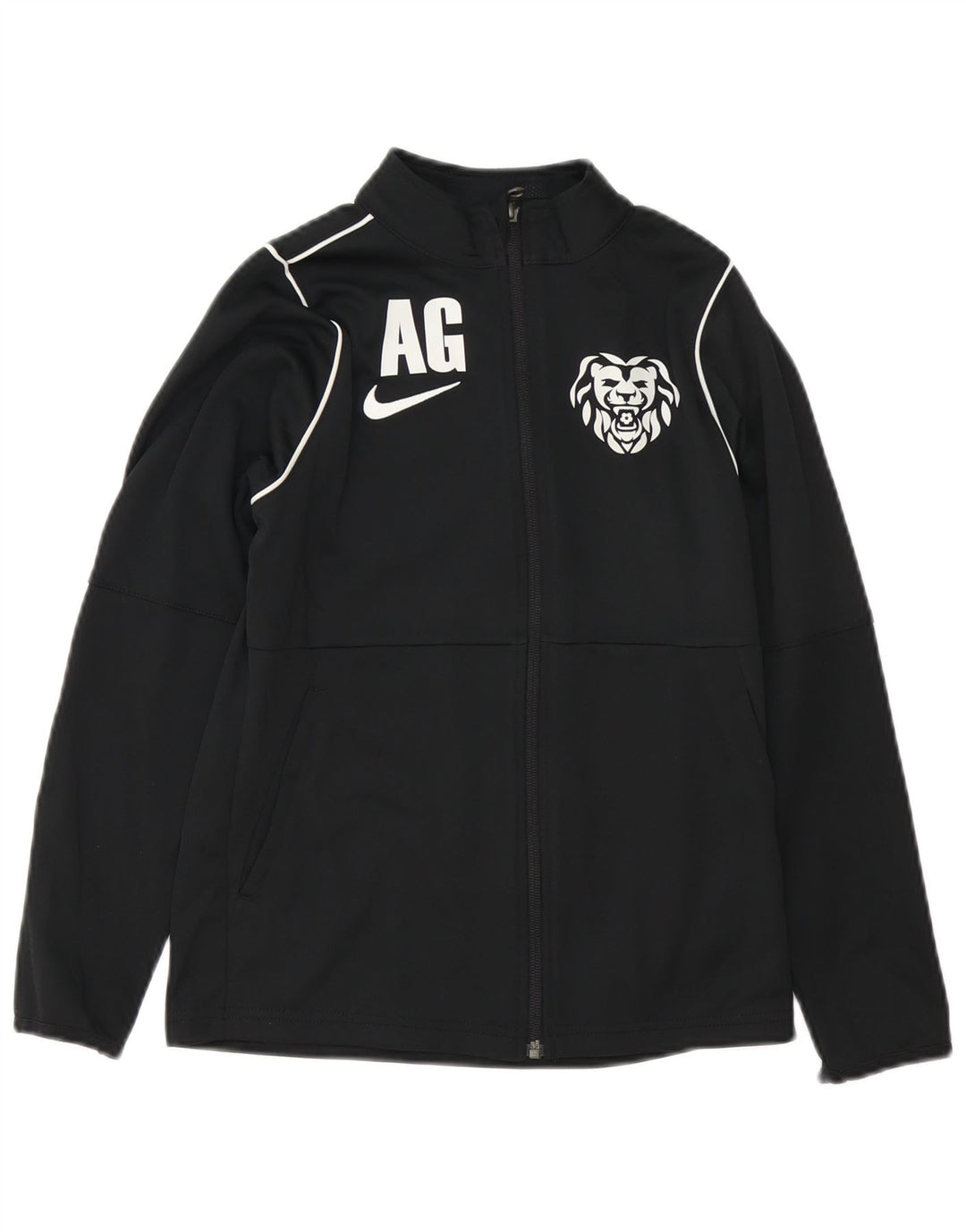 NIKE drenge Dri Fit grafisk træningsdragt topjakke 10-11 år Medium Sort
