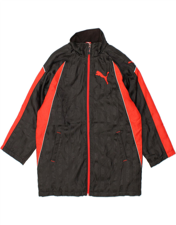 PUMA Mens Graphic Rain Jacket UK 38 Medium Navy Blue Colourblock Vintage Puma and Second-Hand Puma from Messina Hembry 