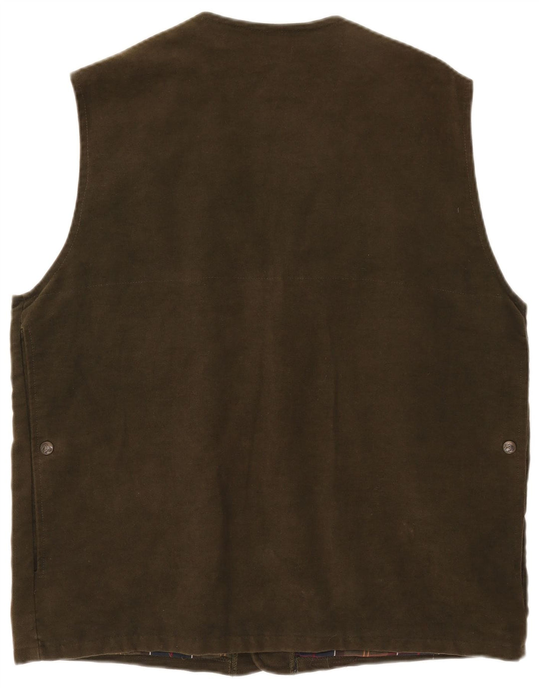 VINTAGE Herre Utility Gilet UK 42 XL Khaki Cotton