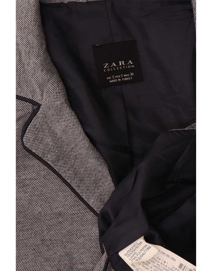 Zara Herre 2-knaps blazerjakke UK 36 Lille grå polyester