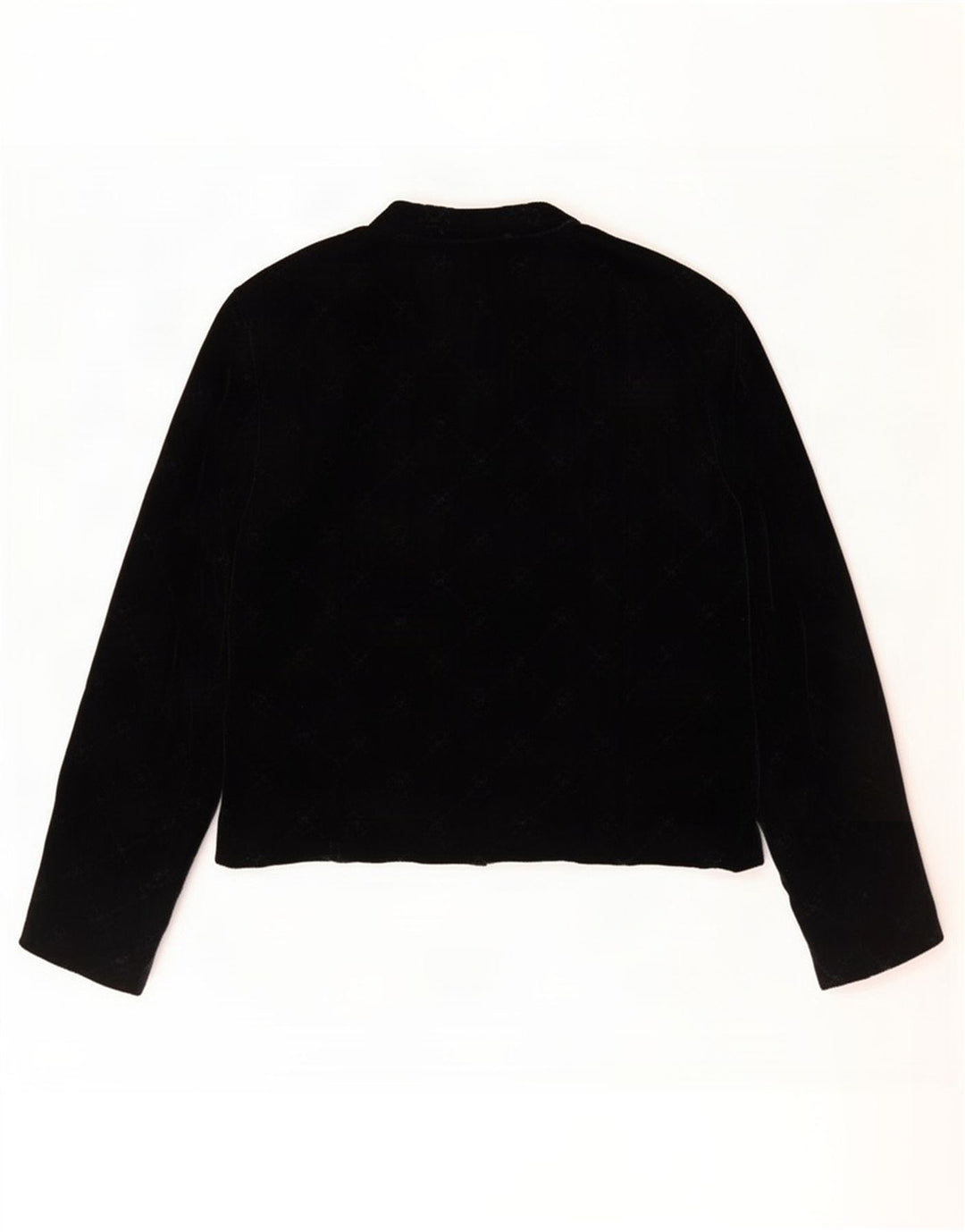 Vintage Dame Open Blazer Jacket IT 48 XL Sort Bomuld