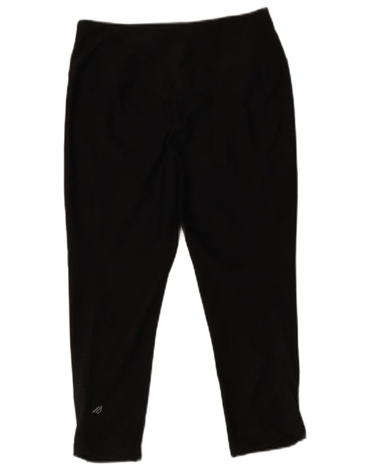 Eddie Bauer Dame Capri Leggings UK 10 Small Black Polyester