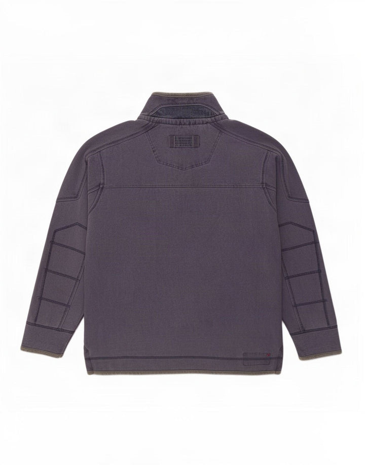 Fat Face Herre Zip Neck Sweatshirt Jumper Stor Blå Bomuld