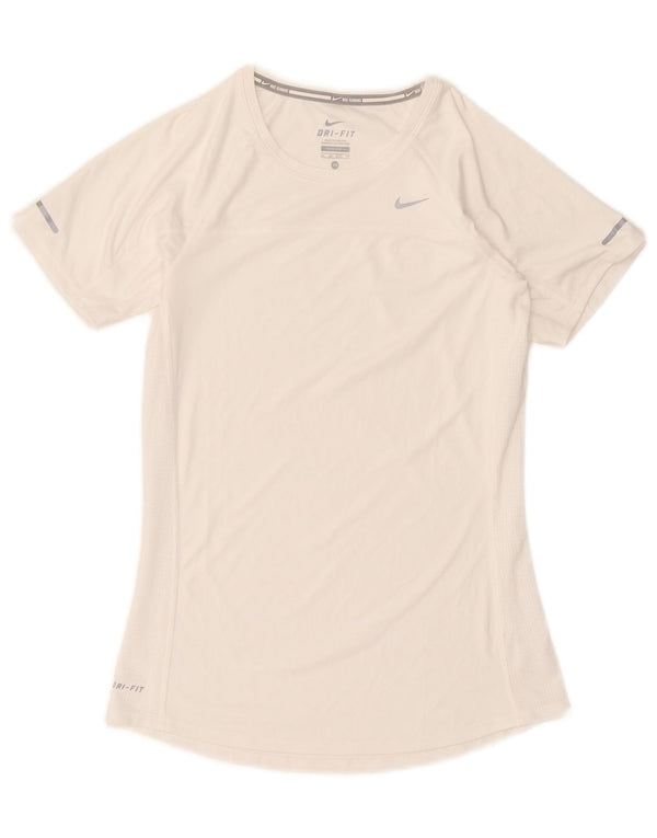Nike Dame Dri Fit T-Shirt Top UK 6 XS Hvid