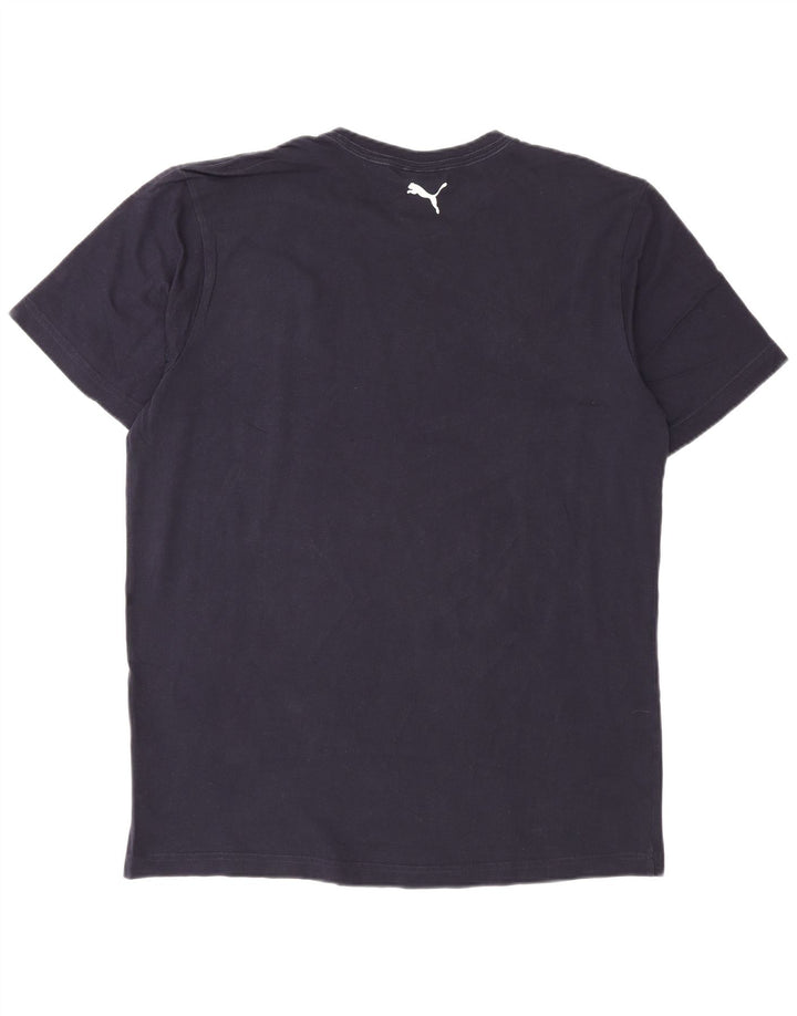 Puma Herre grafisk T-shirt Top Stor marineblå bomuld