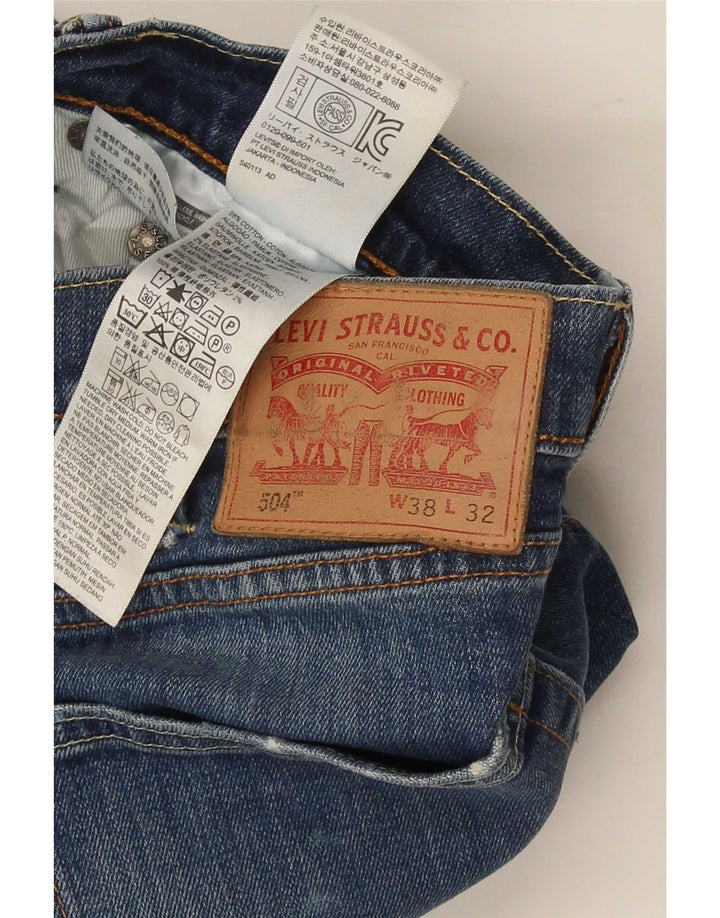Levi's Herre 504 lige jeans W38 L32 blå bomuld