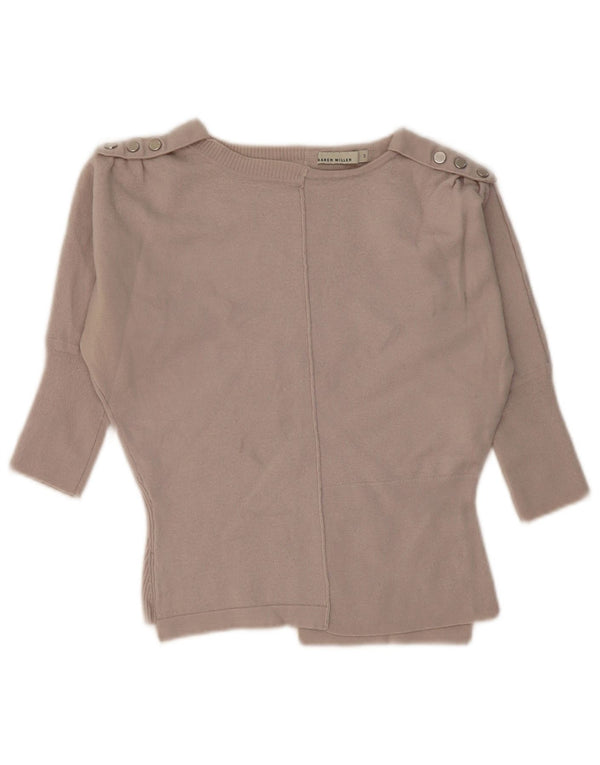 KAREN MILLEN Womens Crop 3/4-ærmet bådhalstrøje DK 0 2XS Grå