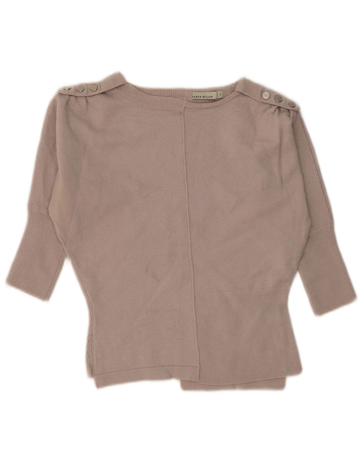 KAREN MILLEN Womens Crop 3/4-ærmet bådhalstrøje DK 0 2XS Grå