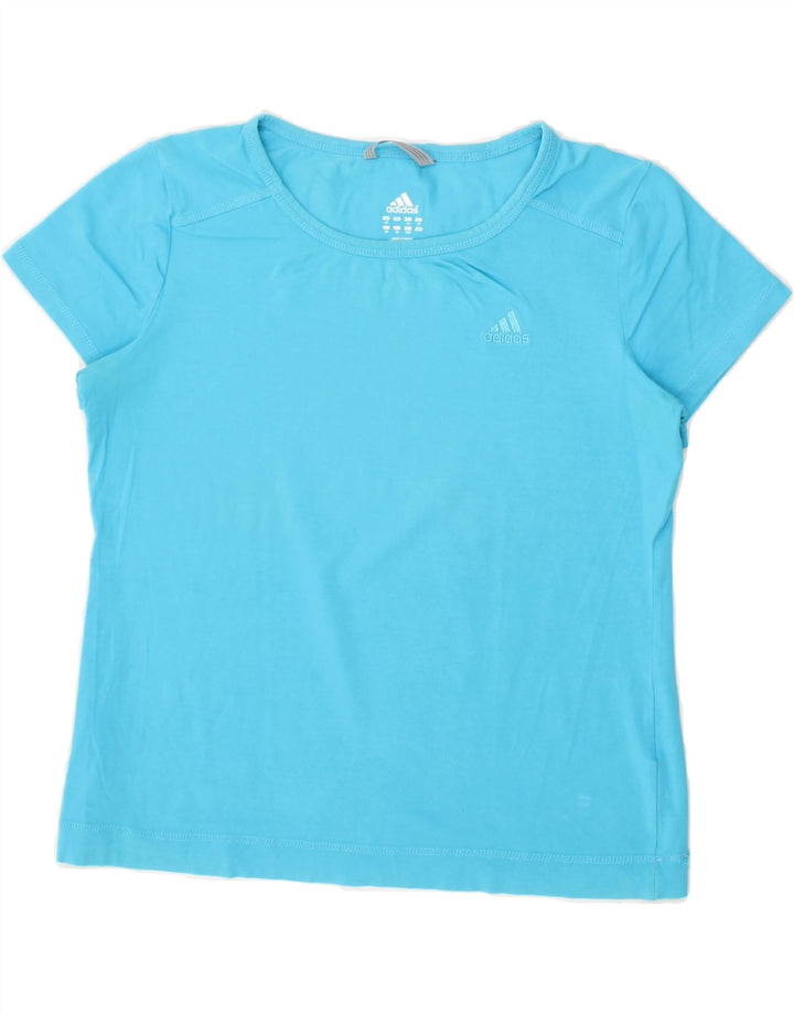 ADIDAS Womens T-Shirt Top UK 16 Large Blue Vintage Adidas and Second-Hand Adidas from Messina Hembry 