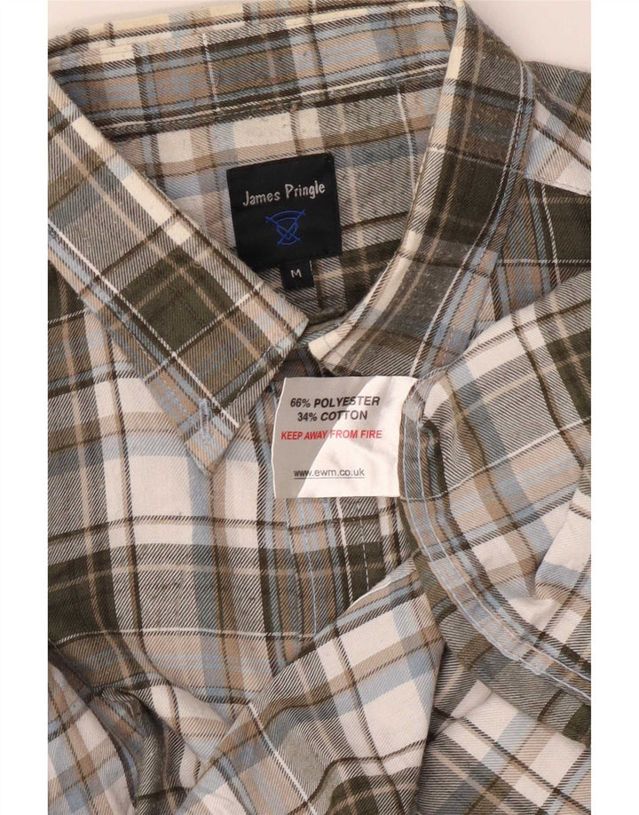 James Pringle herre flannelskjorte mellemgrå ternet polyester