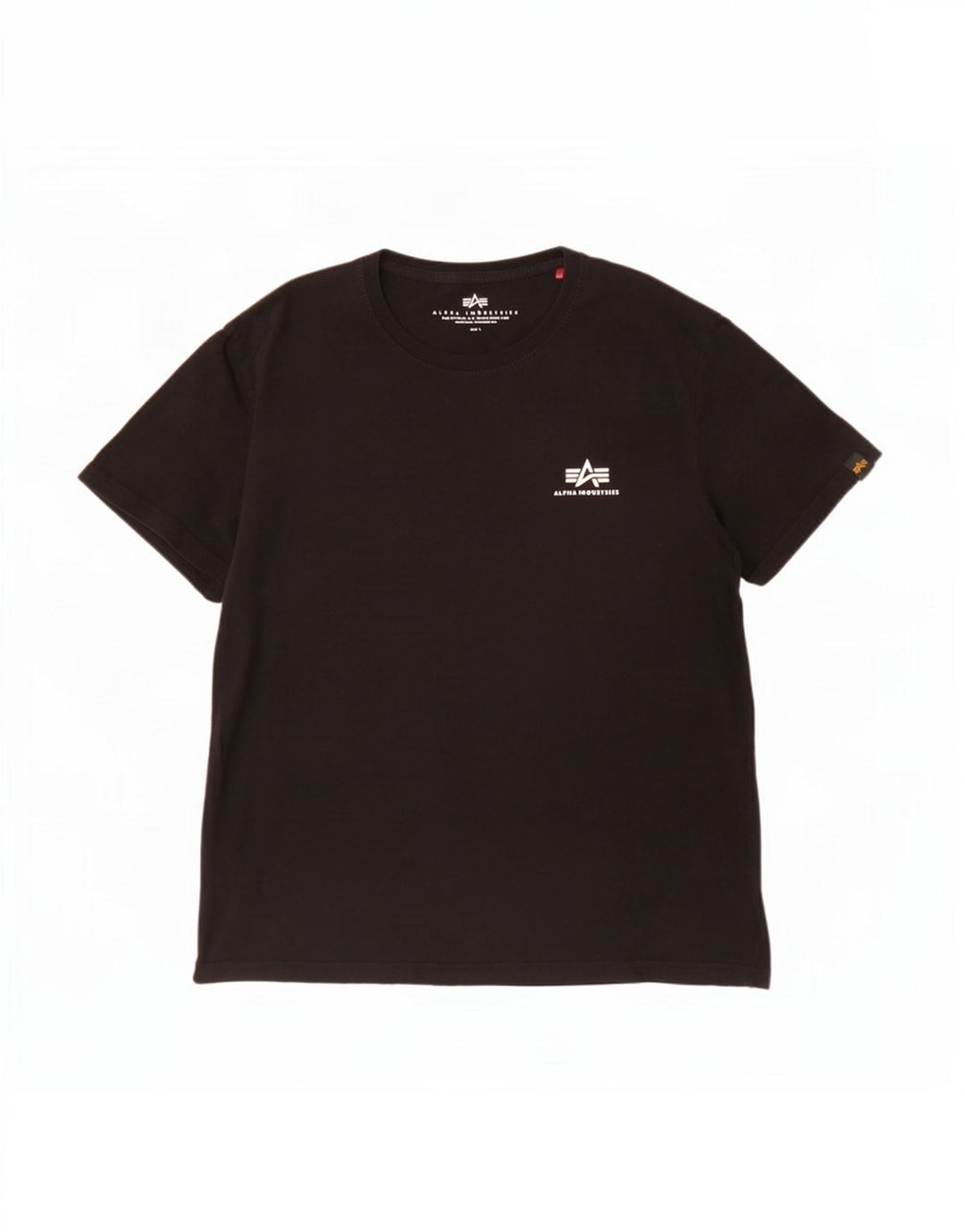 Alpha Industries Herre T-Shirt Top Stor Sort Bomuld