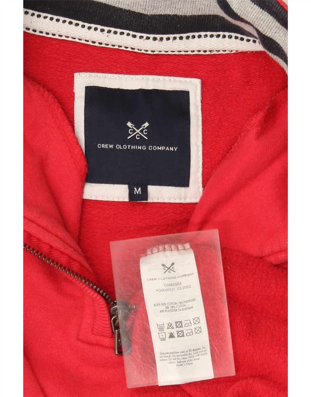 Besætningstøj Herre Zip Neck Sweatshirt Jumper Medium Rød Bomuld