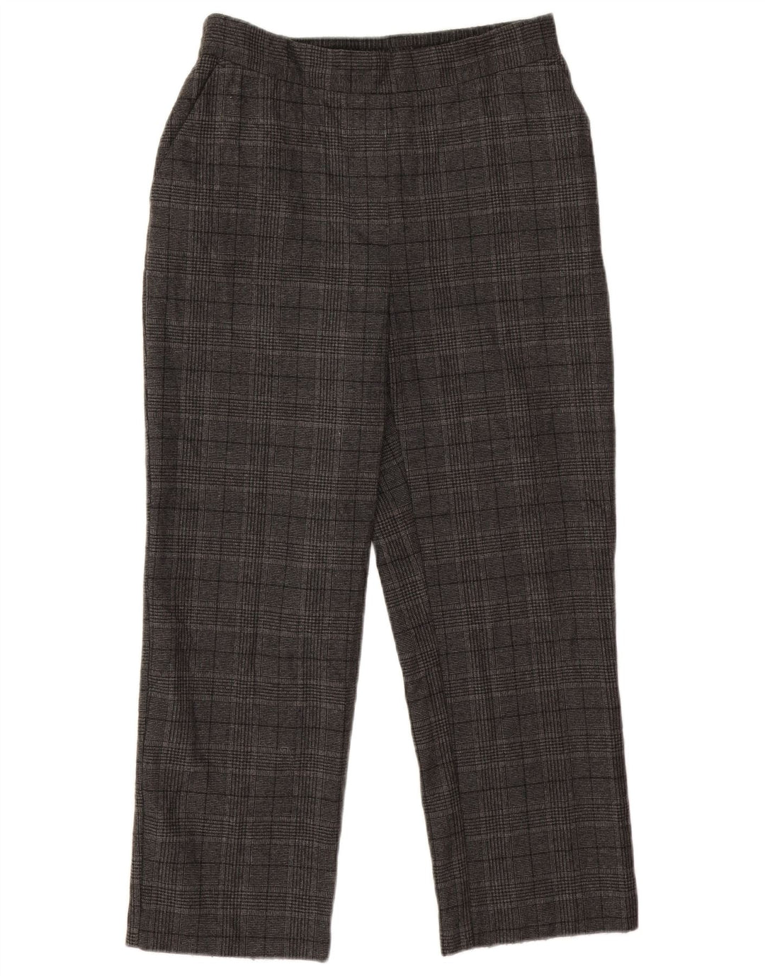 ZARA koniske afskårne bukser til kvinder Small W26 L24 Grå Houndstooth