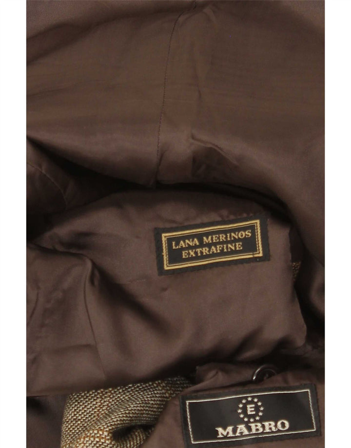 Mabro Herre 3-knaps blazerjakke UK 38 Medium Khaki Ternet Merinould
