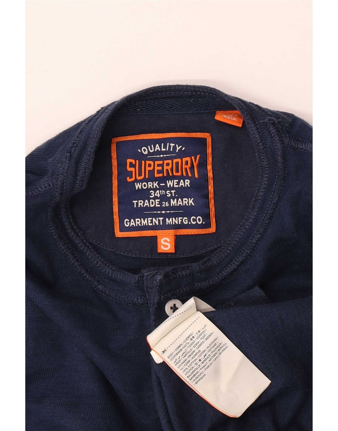 Superdry Herre Top Langærmet Lille Marineblå Bomuld