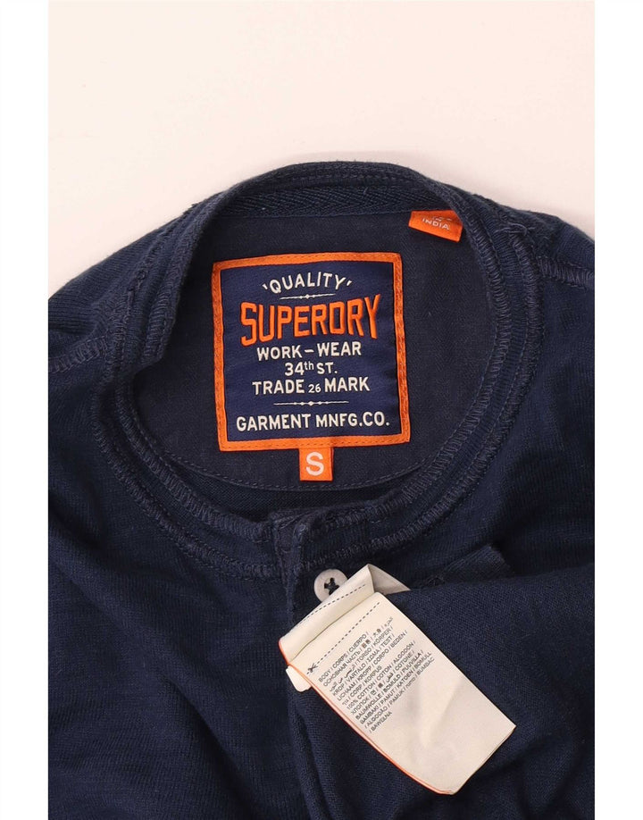 Superdry Herre Top Langærmet Lille Marineblå Bomuld