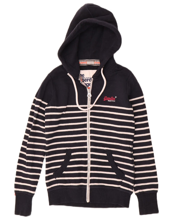 Superdry hættetrøje til kvinder UK 6 XS Marineblå stribet bomuld
