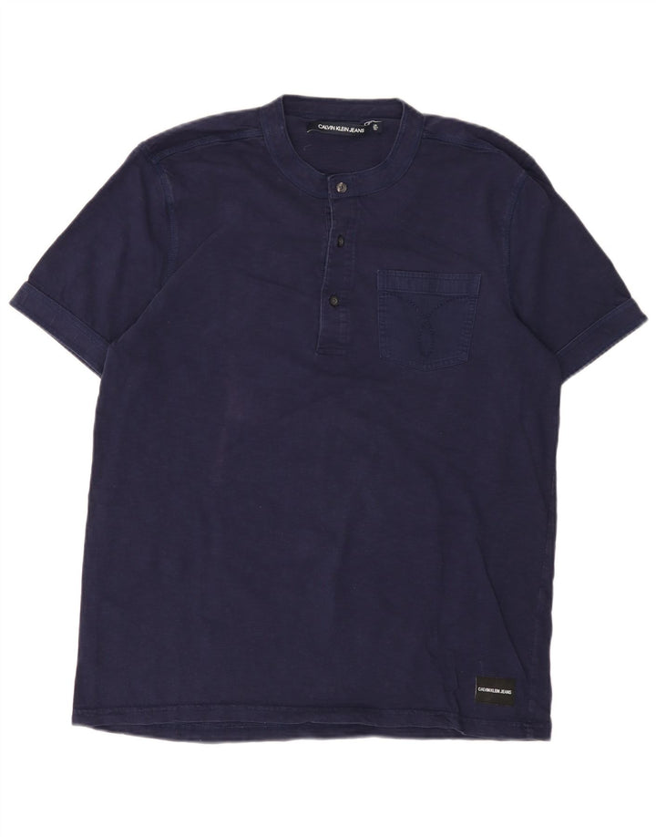Calvin Klein Jeans Herre T-Shirt Top Stor Marineblå