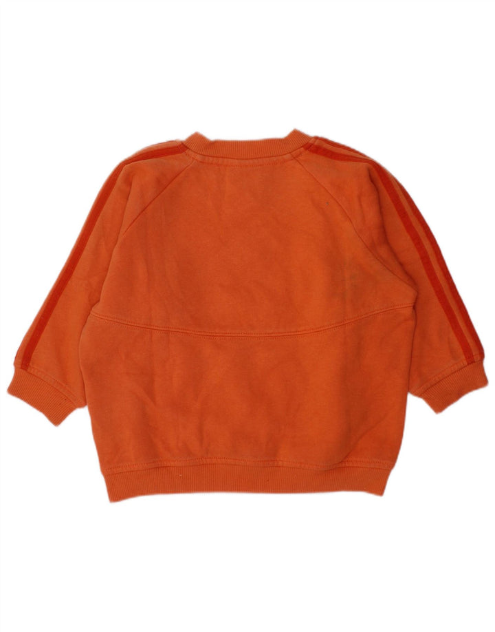 ADIDAS Baby Girls Sweatshirt Jumper 12-18 måneder Orange Colourblock Bomuld