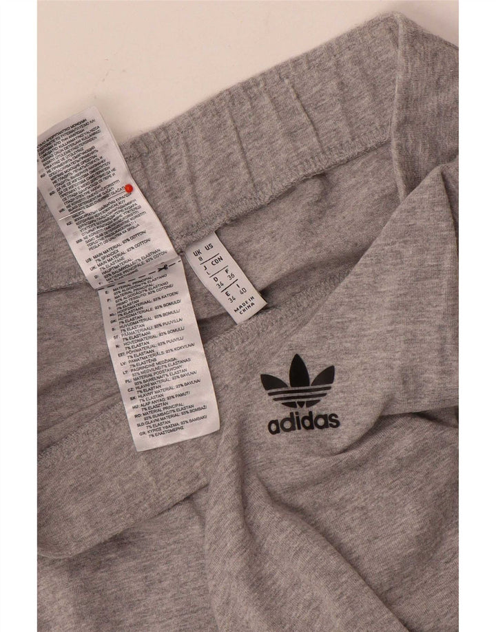 Adidas Dame Grafiske Leggings UK 8 Små Grå Bomuld