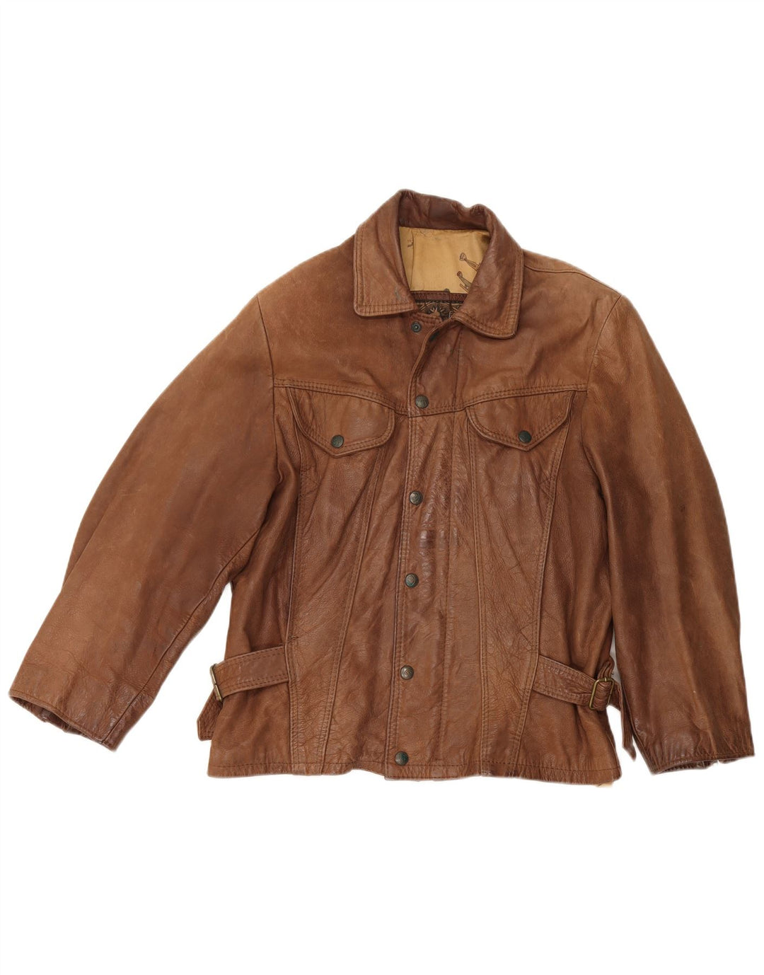 Vintage herre læderjakke UK 38 Medium Brown
