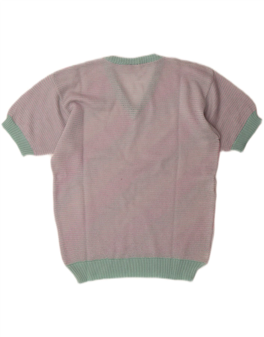 BREITER Womens V-Neck Jumper Sweater UK 14 Medium Pink Striped Vintage Breiter and Second-Hand Breiter from Messina Hembry 