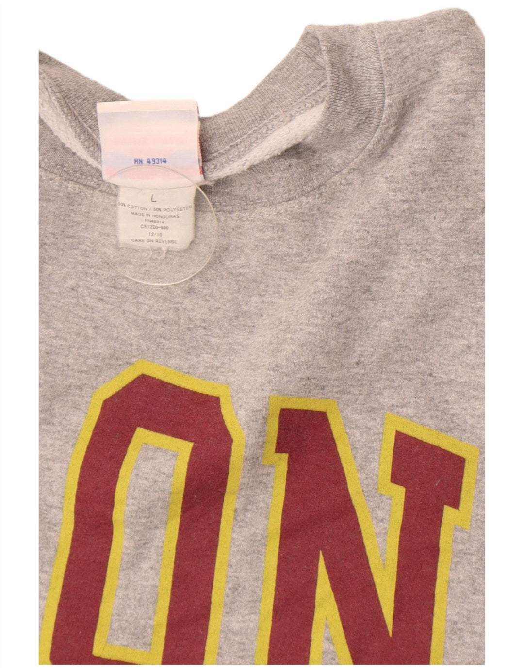 Champion Herre Grafisk Sweatshirt Jumper Large Grå Flecked Bomuld
