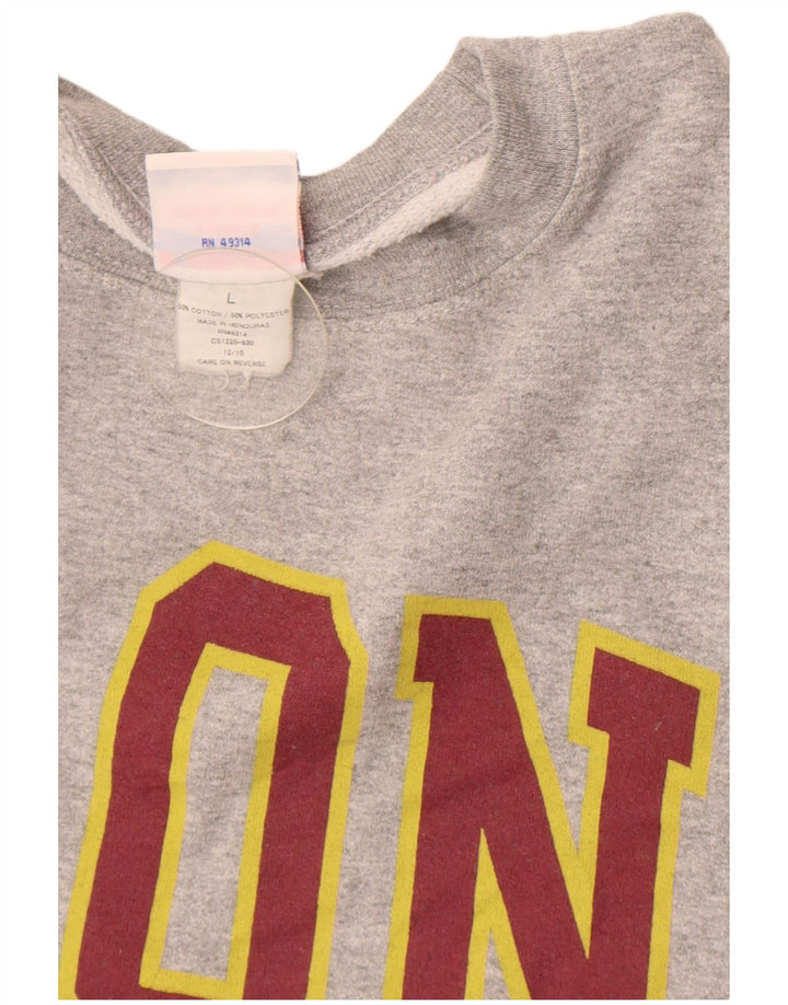 Champion Herre Grafisk Sweatshirt Jumper Large Grå Flecked Bomuld