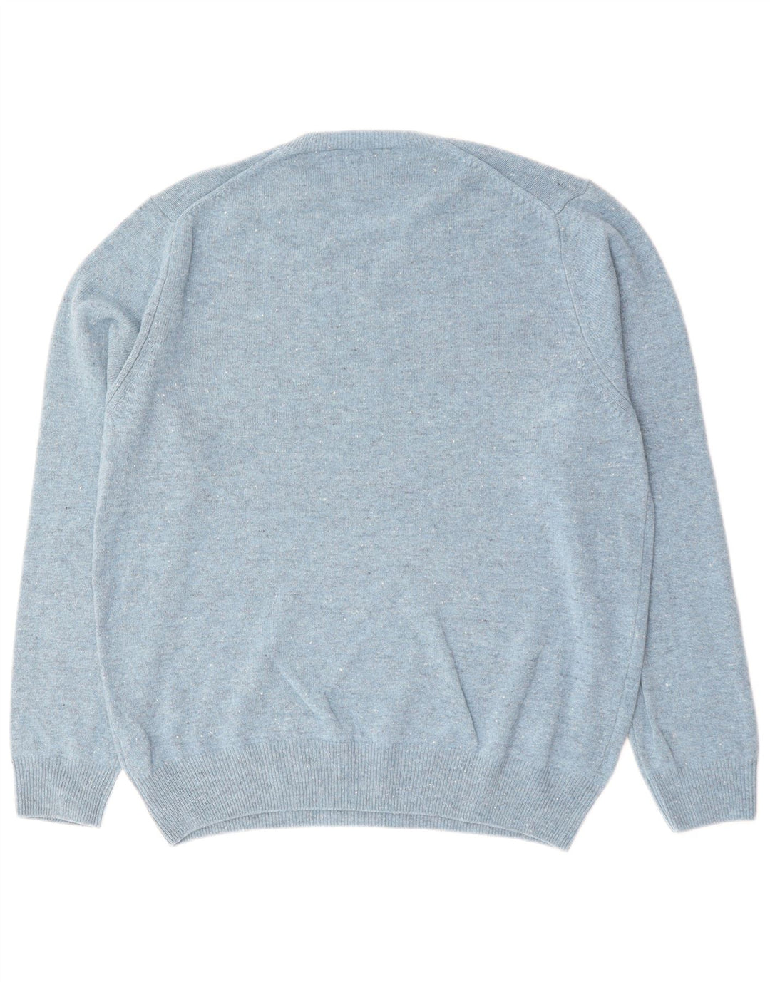 Marks & Spencer Herre V-hals sweater XL Blå Flecked Lammeuld
