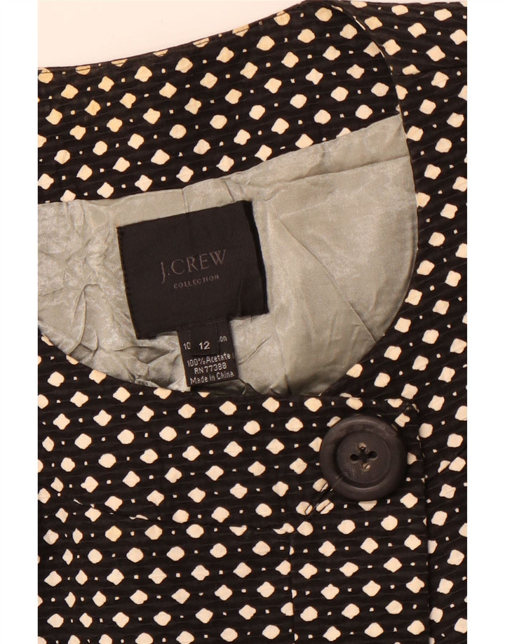 J. CREW Dame 1-knap blazerjakke US 12 Stor sort plettet