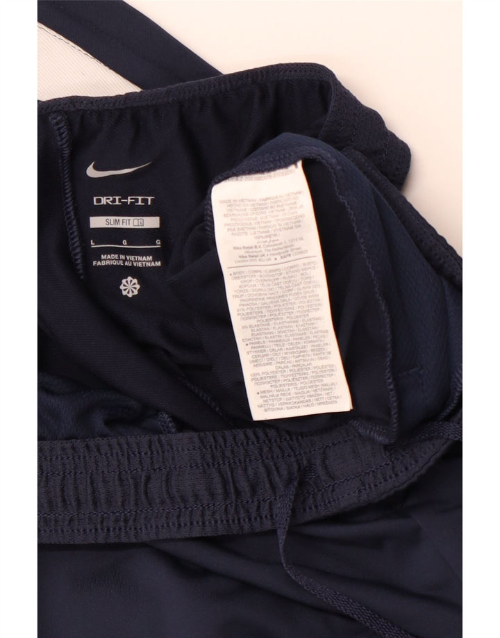 NIKE Herre Dri Fit Slim Fit træningsdragt Bukser Stor marineblå polyester