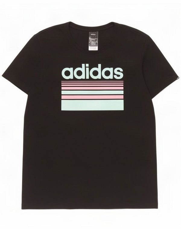 Adidas Herre grafisk T-shirt Top Medium Sort Bomuld