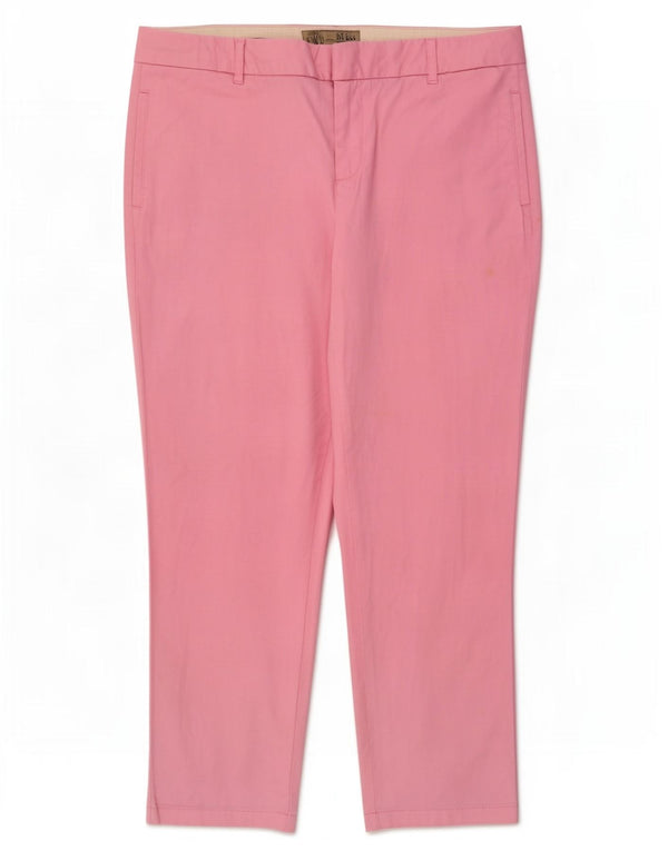 Fat Face Womens Cropped Trousers UK 14 Large W33 L25 Pink Cotton