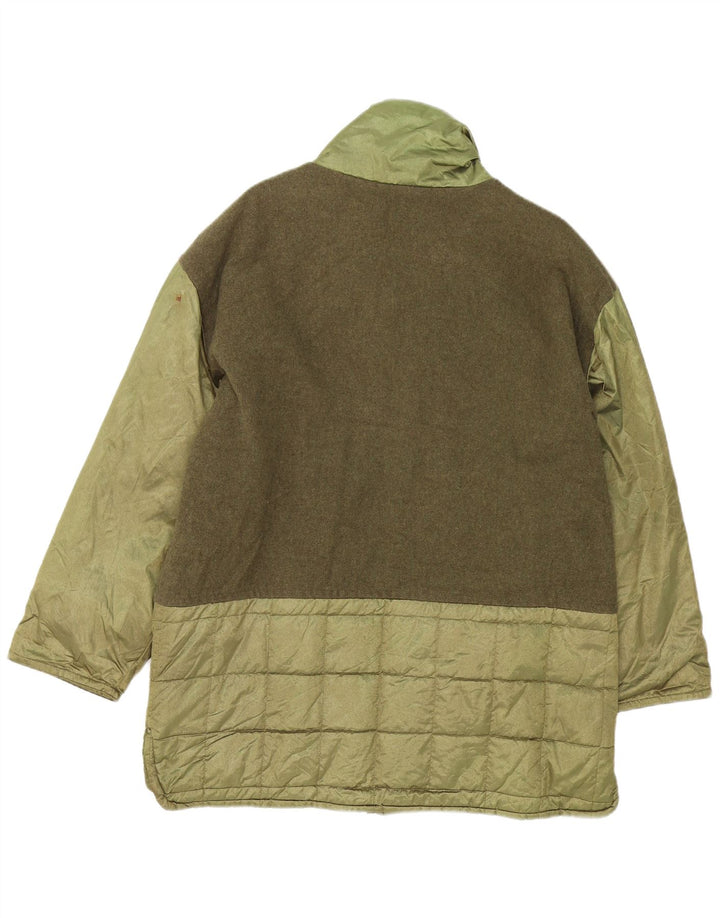 Vintage Dame Loose Fit Polstret Frakke IT 44 Medium Green Colourblock