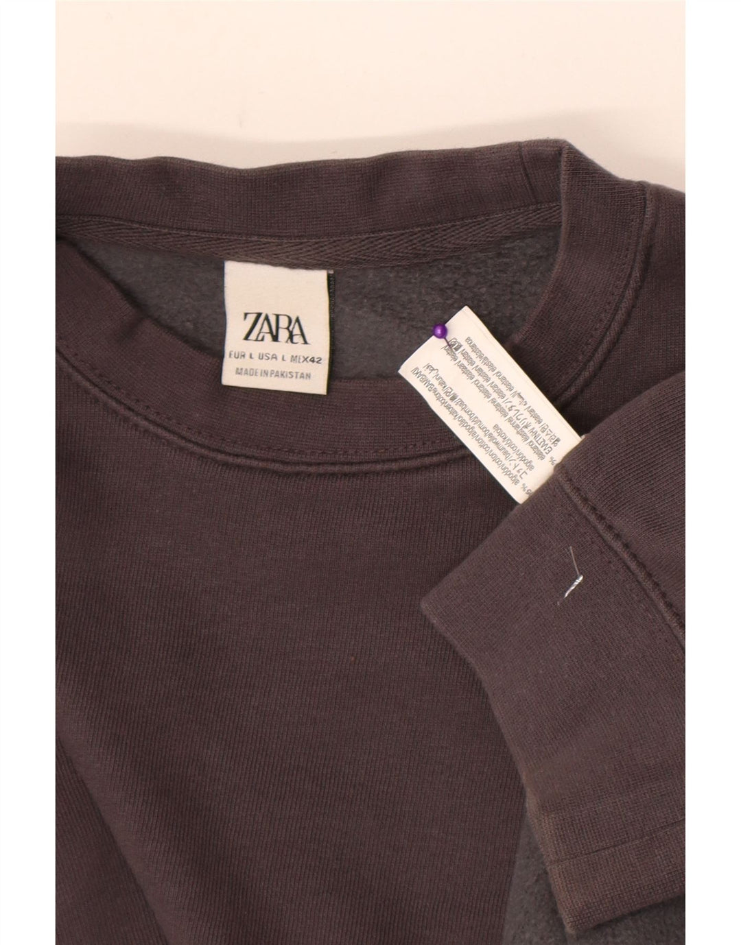 Zara Herre Sweatshirt Jumper Stor Grå Bomuld