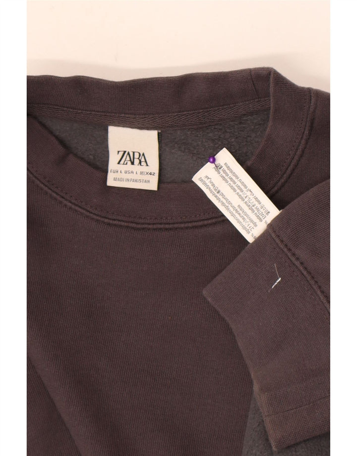 Zara Herre Sweatshirt Jumper Stor Grå Bomuld
