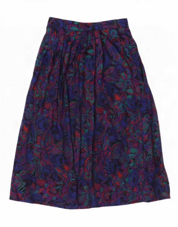 Windsmoor Kvinder højtalje plisseret nederdel UK 10 Small W26 Blue Floral
