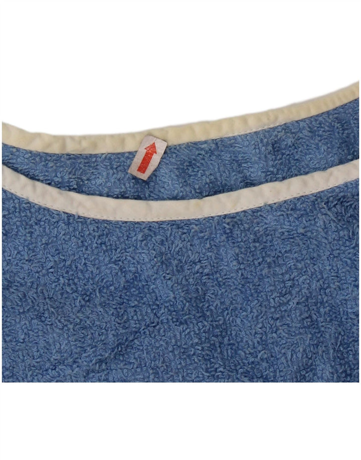 VINTAGE Dame Boat Neck Jumper Sweater UK 16 Large Blue Colourblock