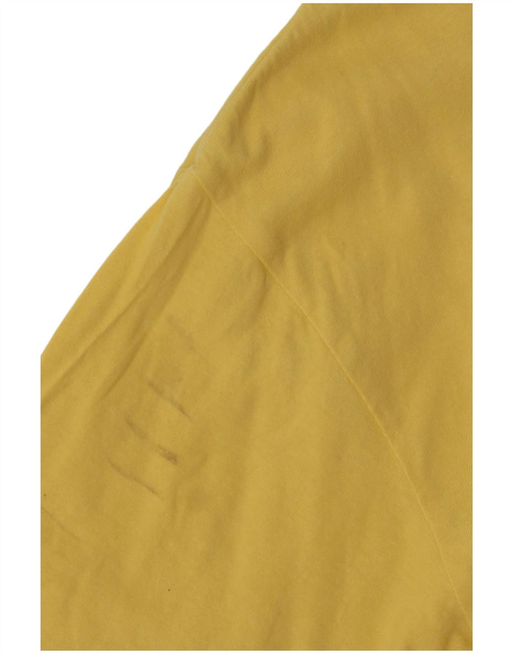Stefanel Herre Grafisk T-Shirt Top Stor Gul Bomuld