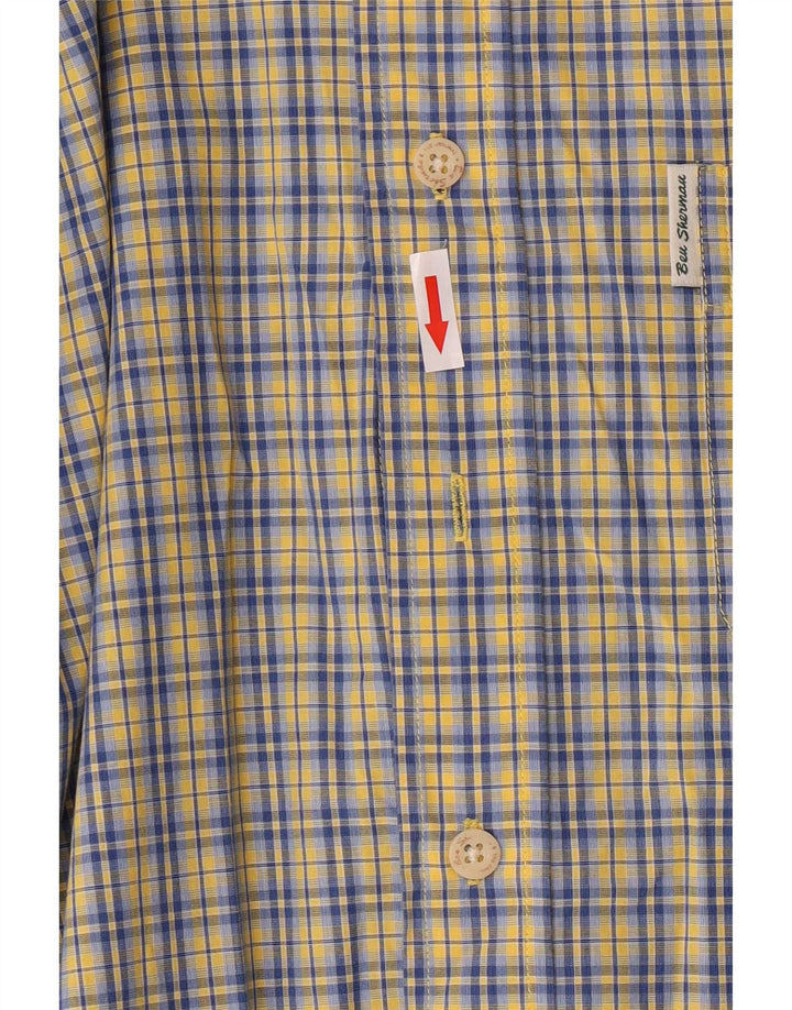 Ben Sherman herreskjorte stor blå ternet bomuld