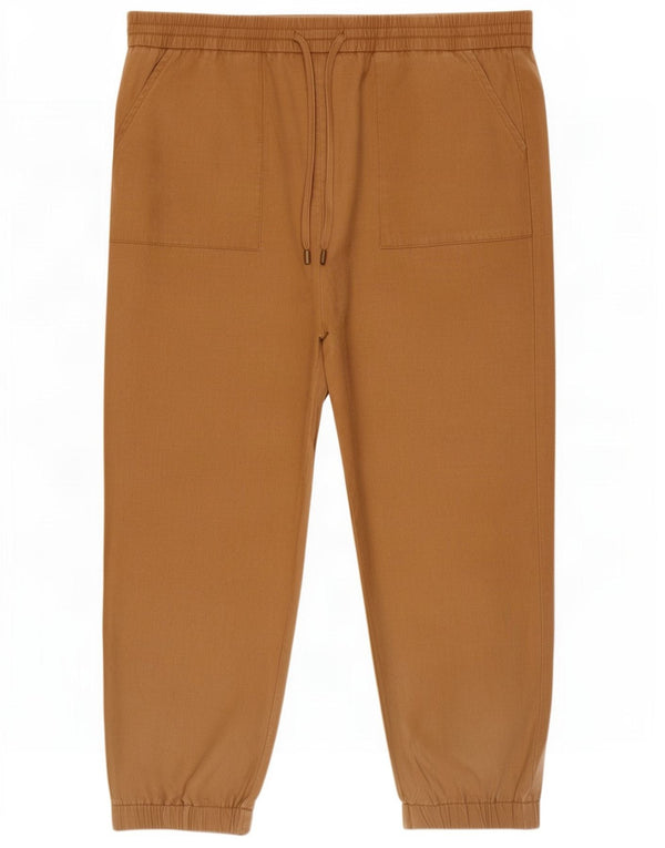 Marks & Spencer Dame joggers Cropped Trousers UK 14 Large W34 L25 Beige