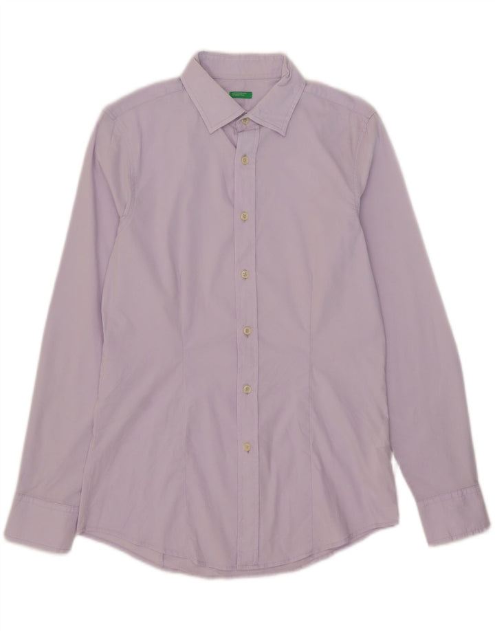 Benetton Herreskjorte Medium Lilla Bomuld