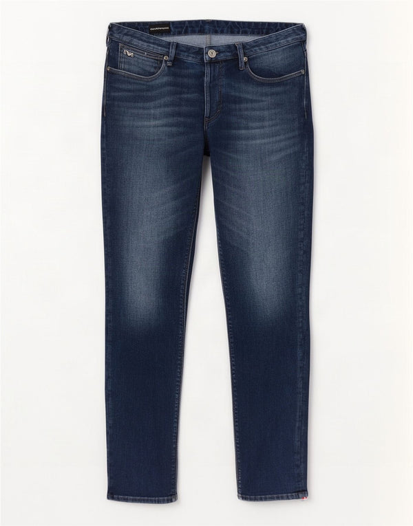 Emporio Armani Herre Slim Jeans W32 L33 Blå Bomuld
