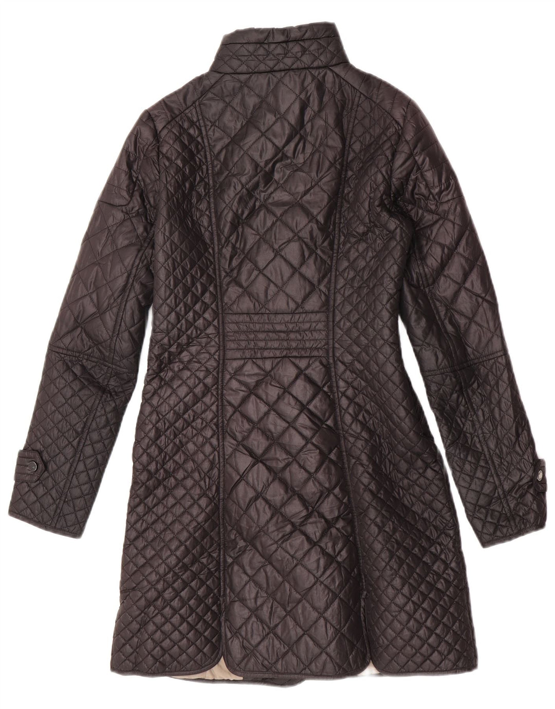 Zara Quiltet Overfrakke til kvinder UK 6 XS Sort Polyester