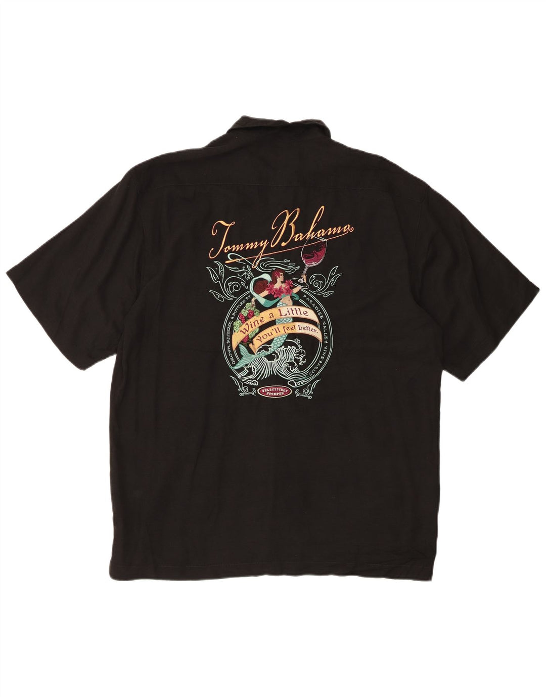 Tommy Bahama Herre grafisk kortærmet skjorte medium sort silke