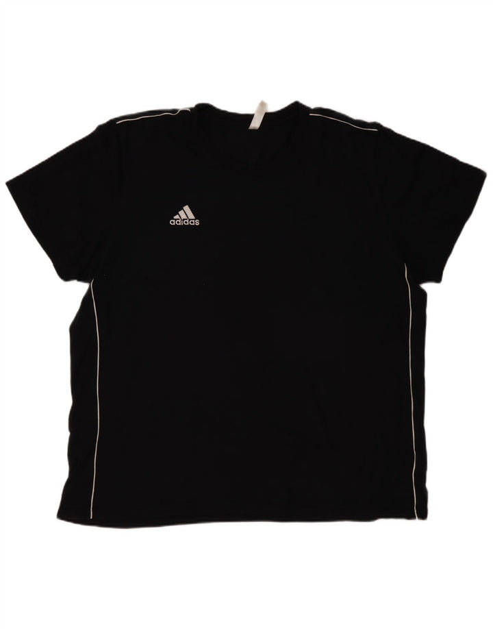 ADIDAS Herre T-Shirt Top 2XL Sort Bomuld