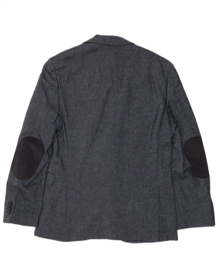 HUGO BOSS Herre 2-knaps blazerjakke EU 46 Lille marineblå uld