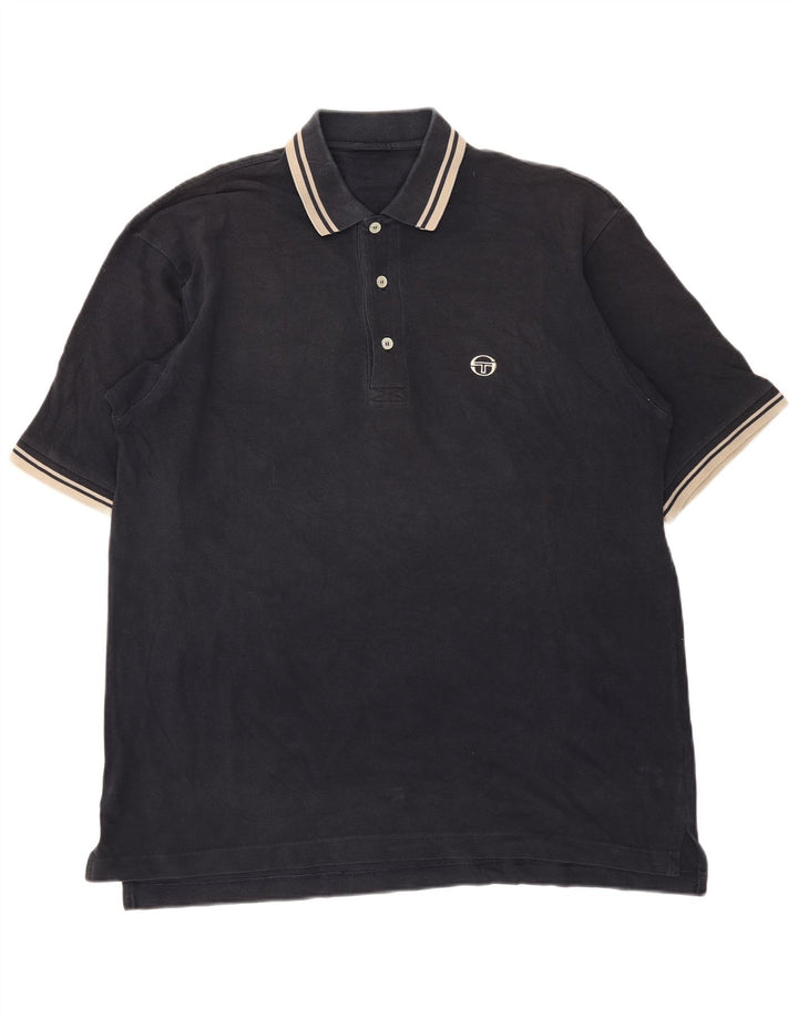 Sergio Tacchini herre poloshirt stor sort stribet